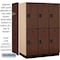 Salsbury Industries 2 Tier Designer Locker, 54"Wx76"Hx24"D, 6 Door, Mahogany 18-22364MAH - alternate 2
